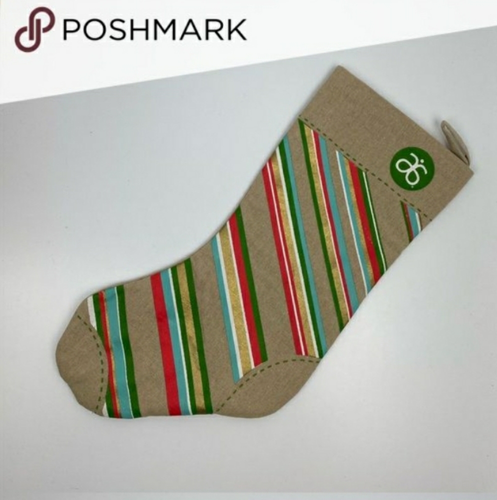 NWT Arbonne Six Striped Christmas Stockings